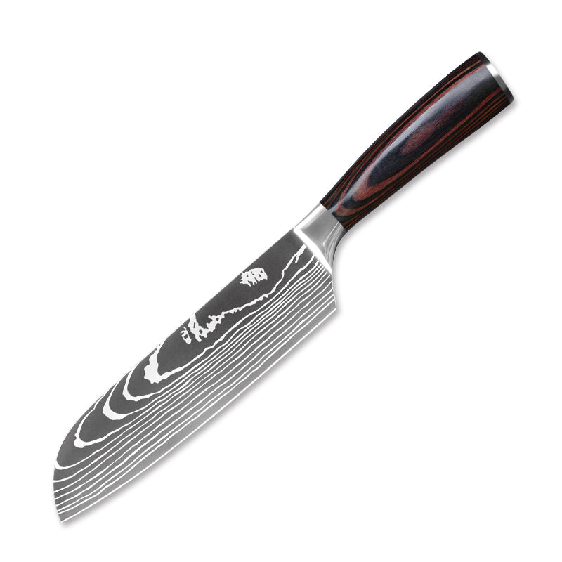 Domu 7 inch Santoku Chef Knife with Pakkawood Handle